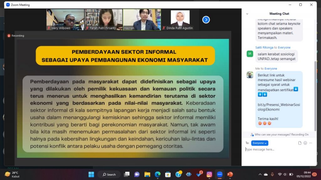 foto webinar sosiologi ekonomi